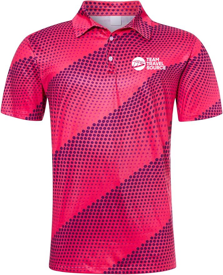 Mens Golf Shirt Dry Fit Athletic Polo Shirts Moisture Wicking Performance 3D Print Short Sleeve