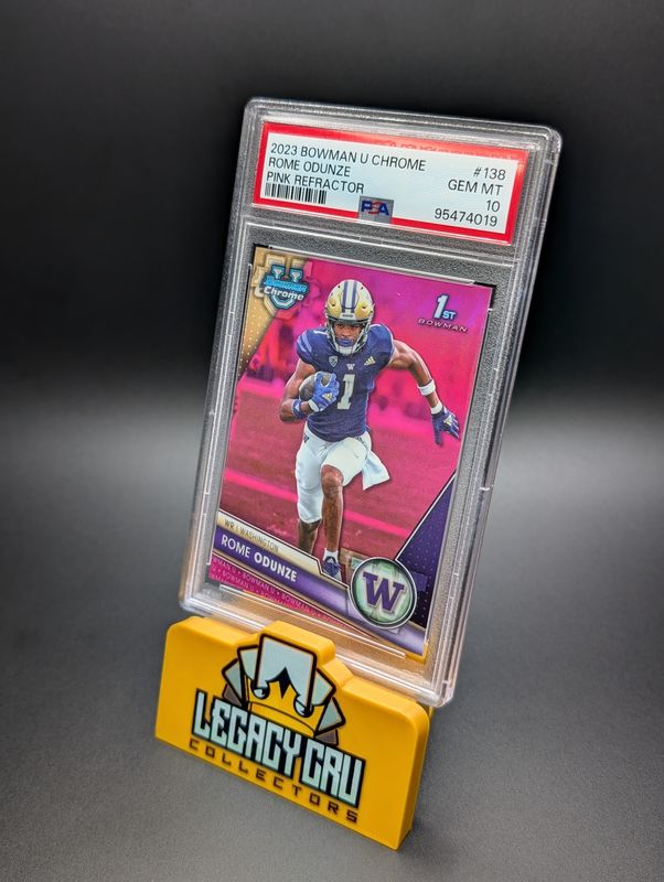 2023 Bowman University Chrome #138 Rome Odunze Pink Refractor 