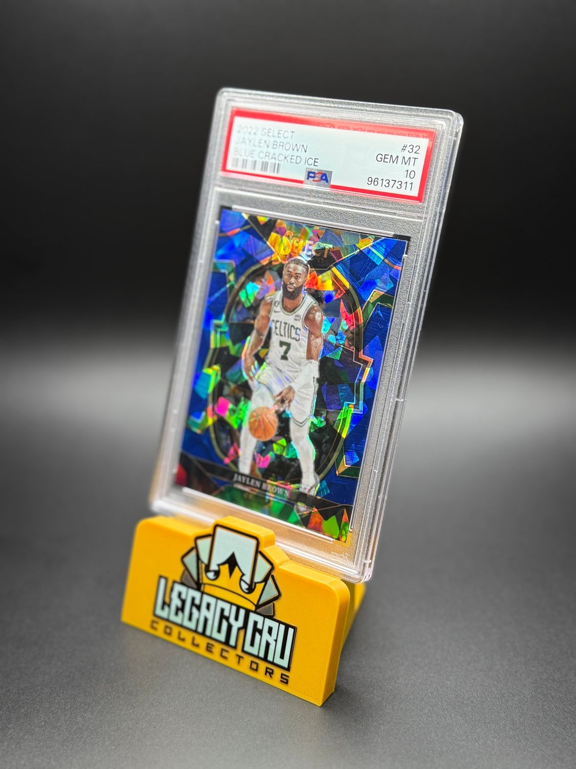 2022 Panini Select #32 Jaylen Brown Blue Cracked Ice