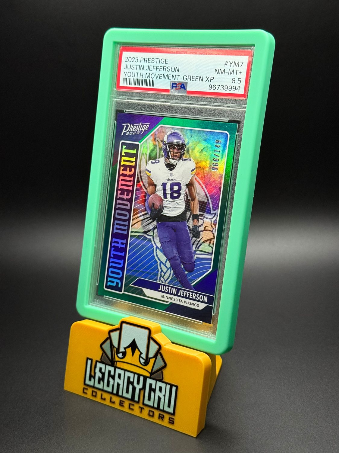 2023 Panini Prestige Youth Movement #YM7 Justin Jefferson Youth Movement-Green Xtra Points [#/ 149]