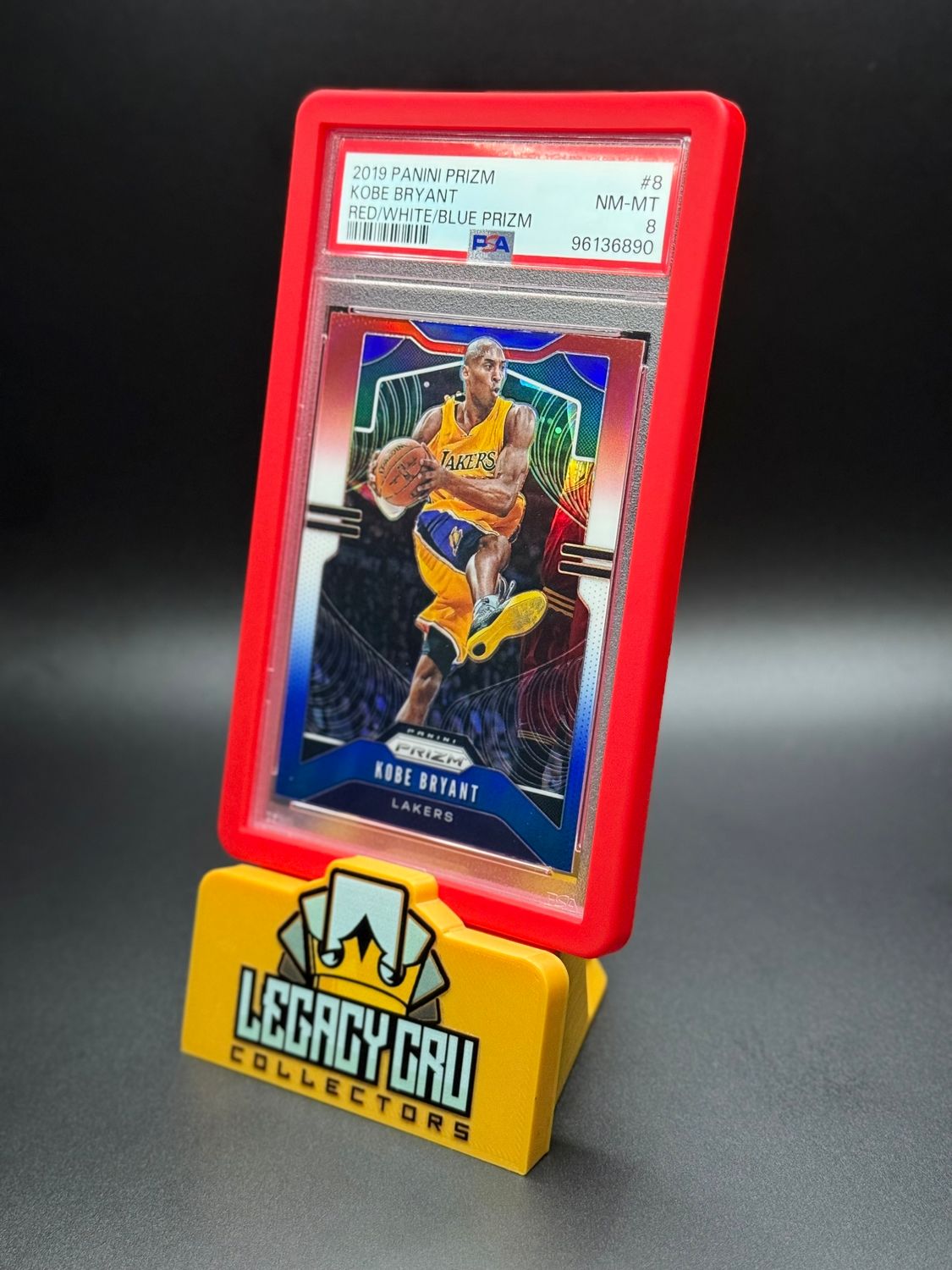 2019 Panini Prizm Kobe Bryant Red/White/Blue Prizm PSA 8