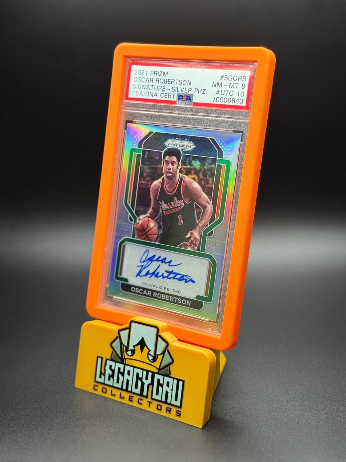 2021 Panini Prizm Signatures Silver Prizm #SGORB Oscar Robertson