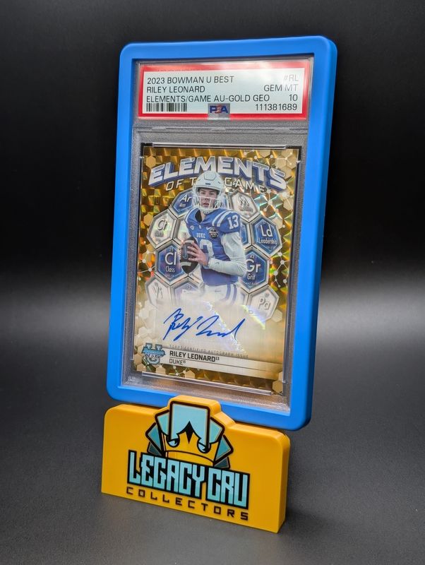 2023 Bowman U Best Riley Leonard Elements/Game AU Gold GEO