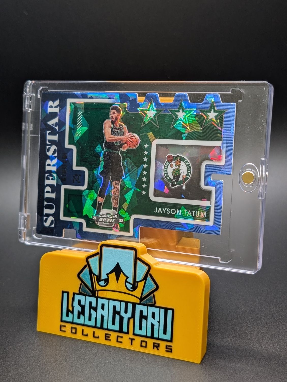 2021-22 Contenders Optic Jayson Tatum Blue Prizm Superstars /75