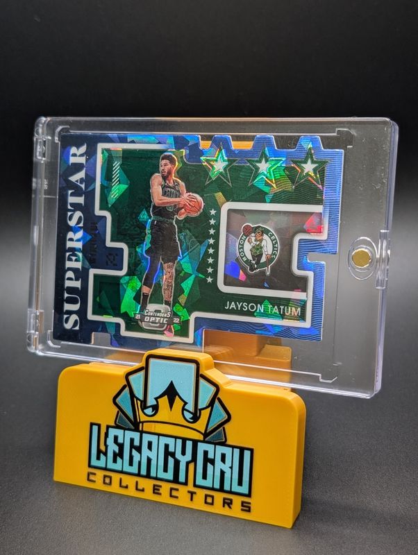 2021-22 Contenders Optic Jayson Tatum Blue Prizm Superstars /75