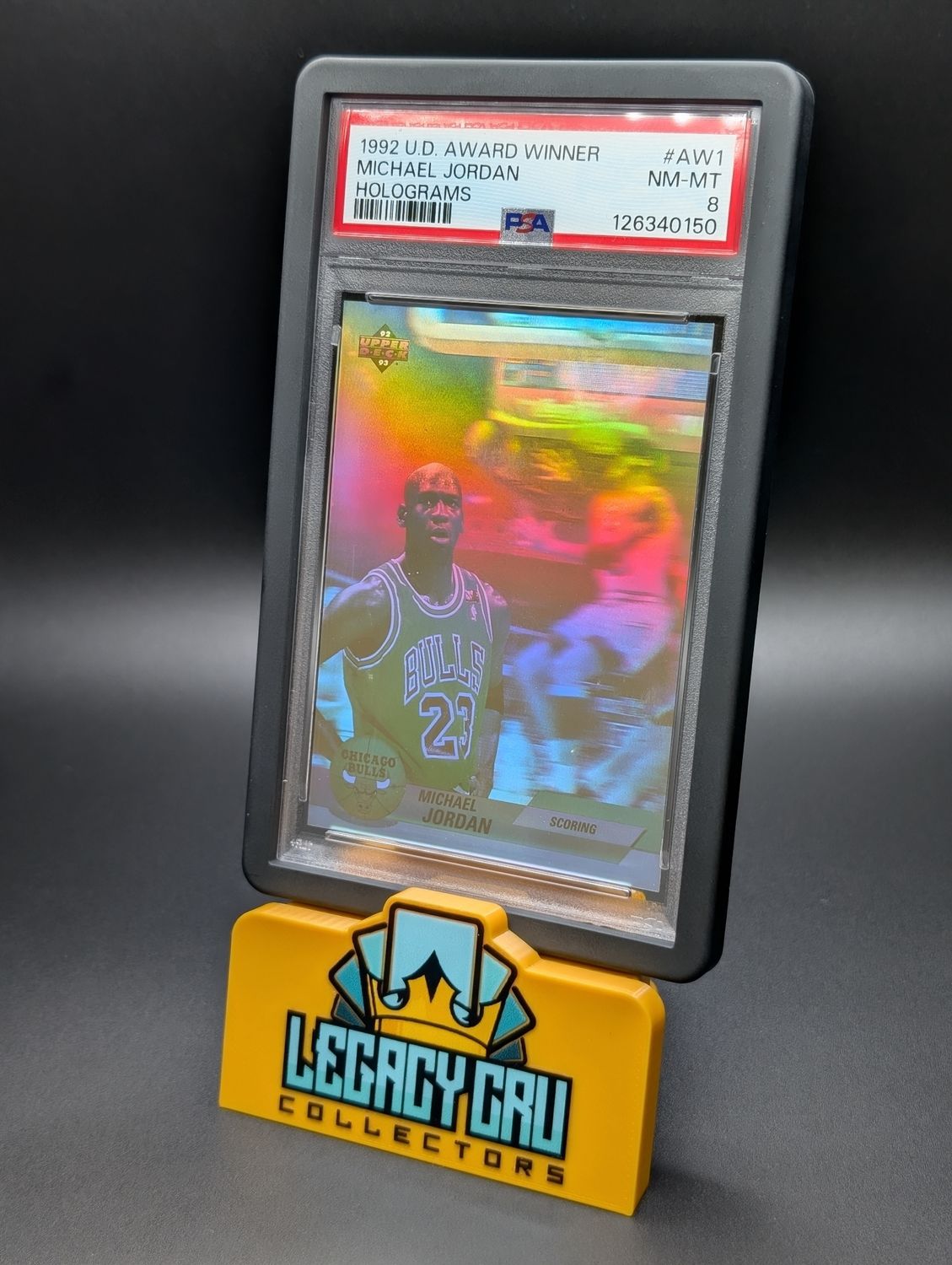 1992 UPPER DECK AWARD WINNER HOLOGRAM #AW1 MICHAEL JORDAN PSA NM-MT 8