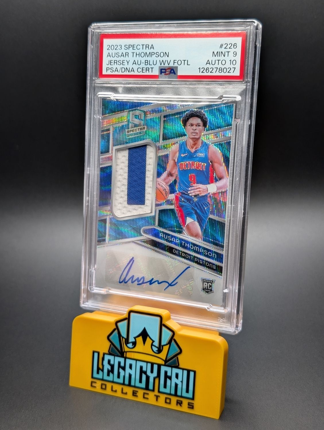 2023-24 Panini Spectra Ausar Thompson RC Rookie Auto Patch Blue Wave /20