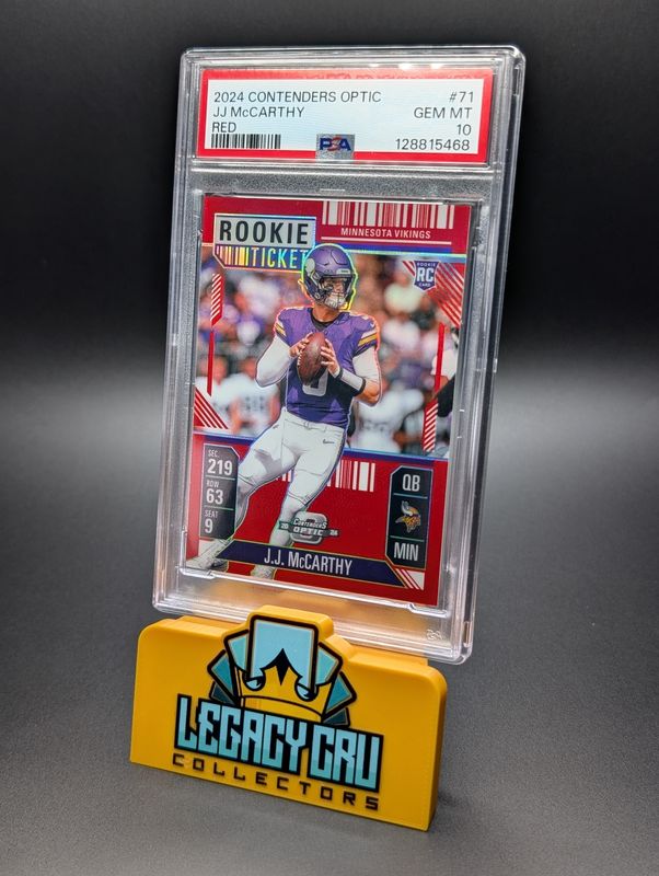 2024 Panini Contenders Optic JJ McCarthy #71 JJ McCarthy RC Rookie /199 PSA 10
