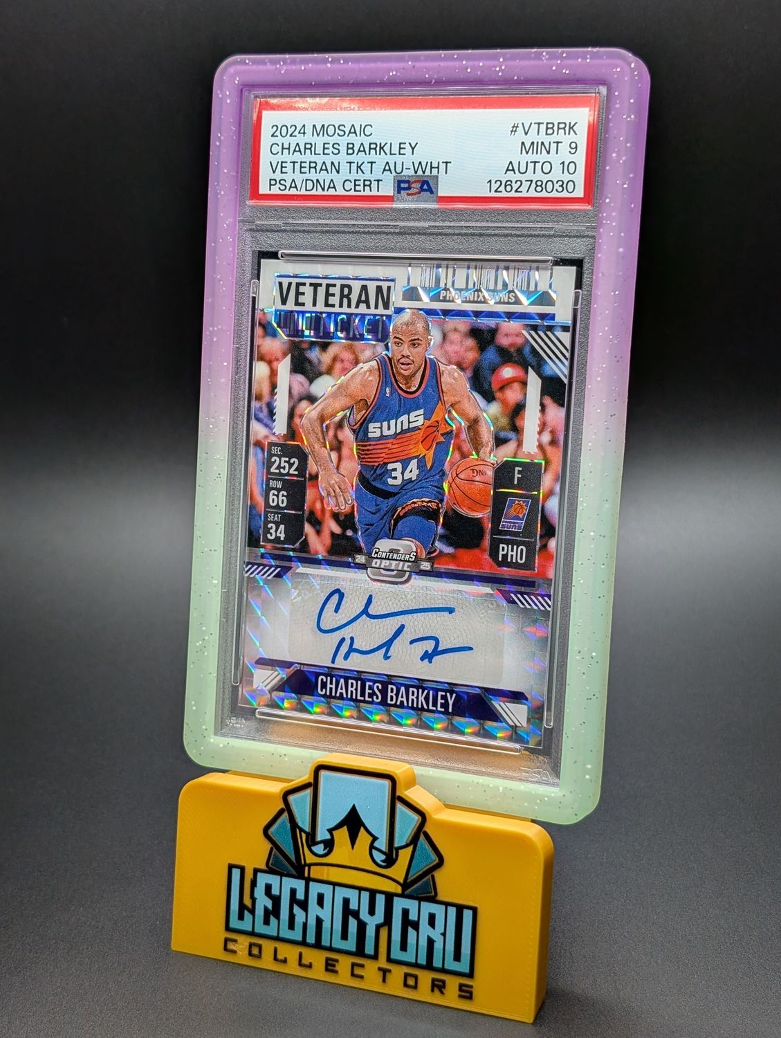 2024-25 Panini Mosaic Charles Barkley Auto Veteran Ticket Auto White /25