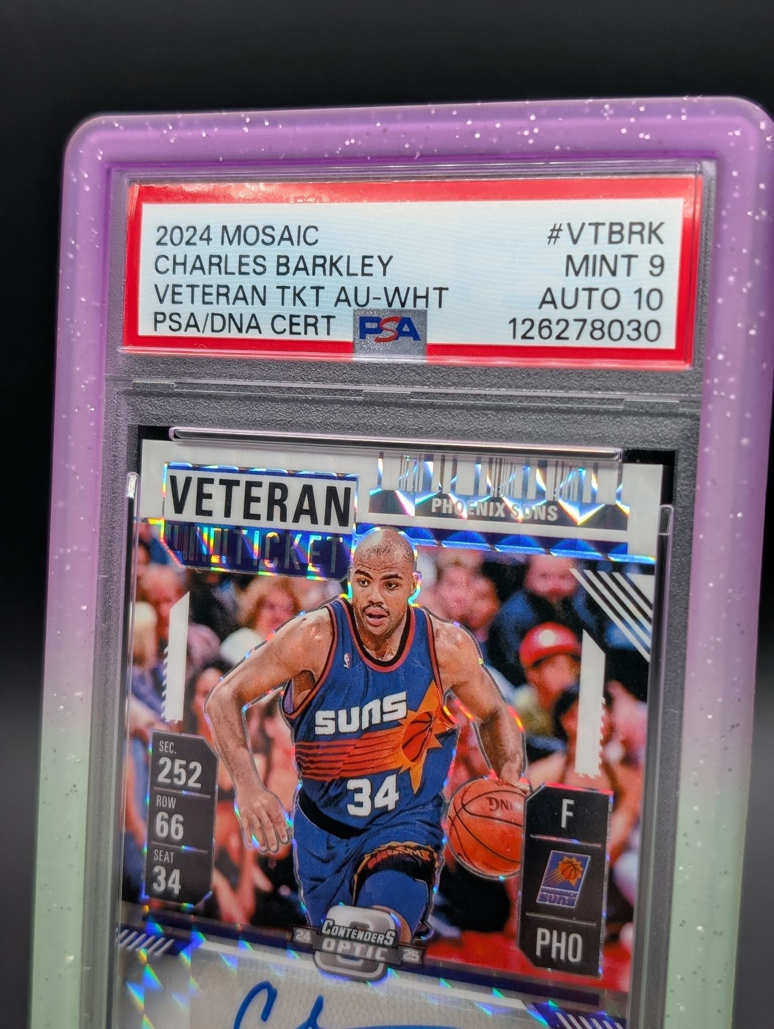2024-25 Panini Mosaic Charles Barkley Auto Veteran Ticket Auto White /25