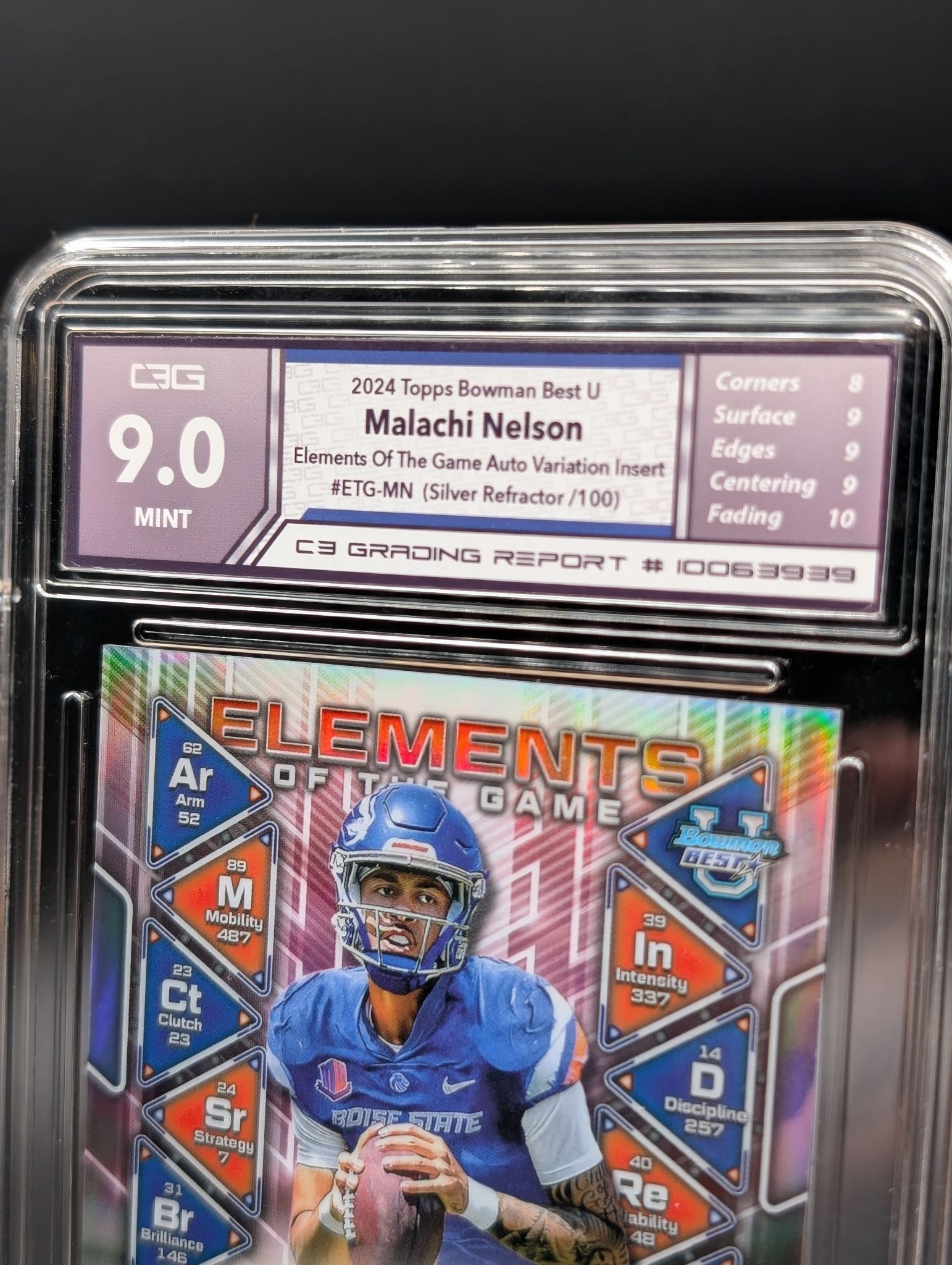 2024 Topps Bowman Best U Malachi Nelson elements of the game Auto silver refractor /100