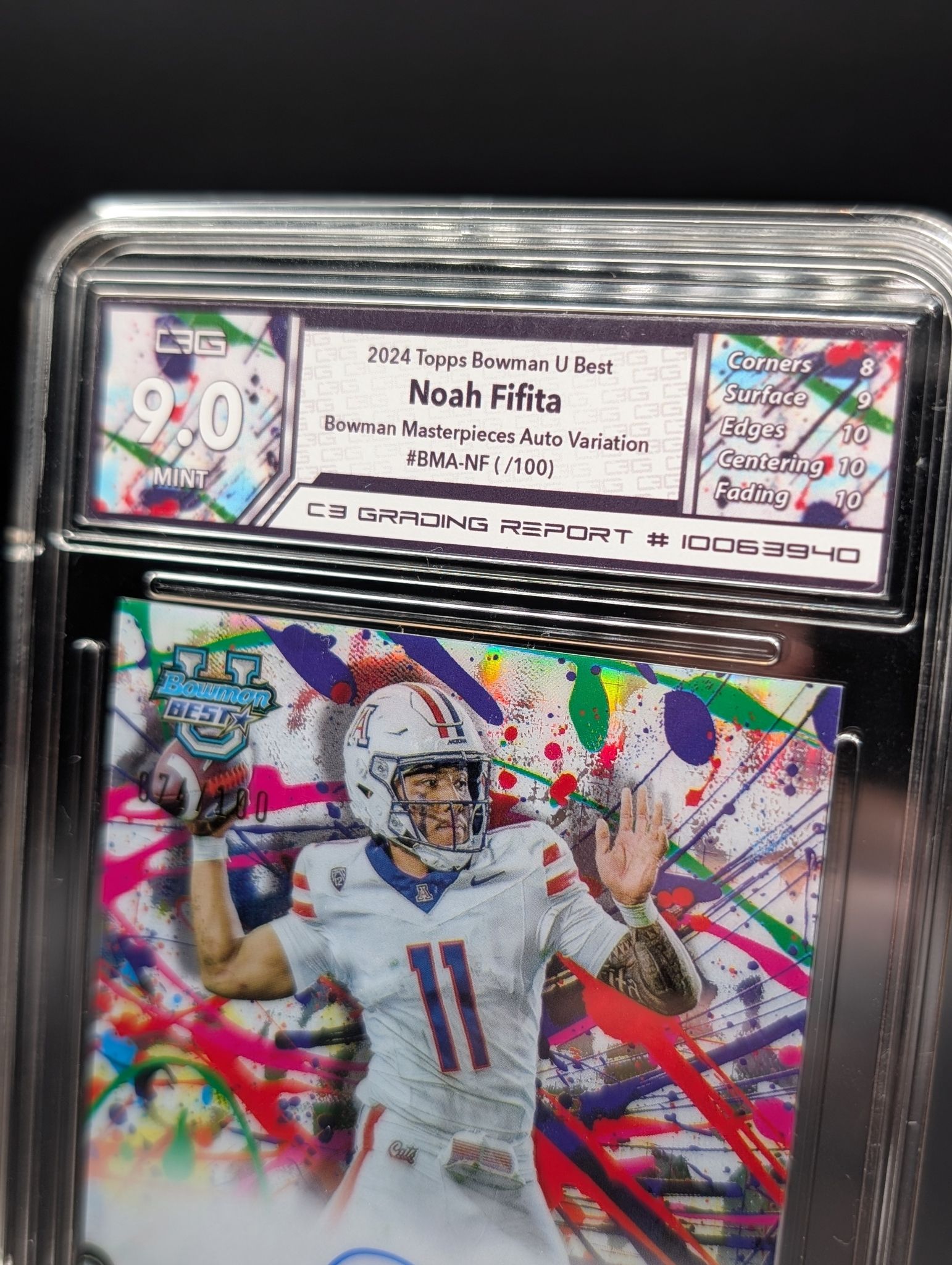 2024 Topps Noah Fifita Bowman U best Bowman masterpieces Auto /100 C3 9