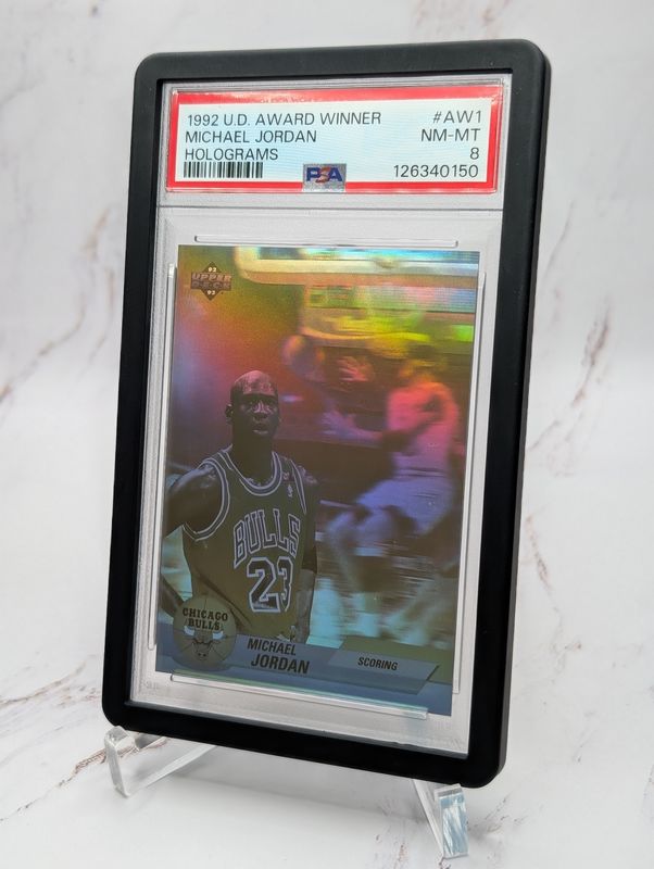 1992 UPPER DECK AWARD WINNER HOLOGRAM #AW1 MICHAEL JORDAN PSA NM-MT 8