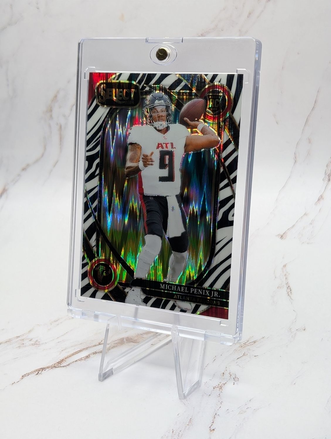 2024 Panini Select Club Level Michael Penix Jr. #235 Zebra Shock Prizm (RC)