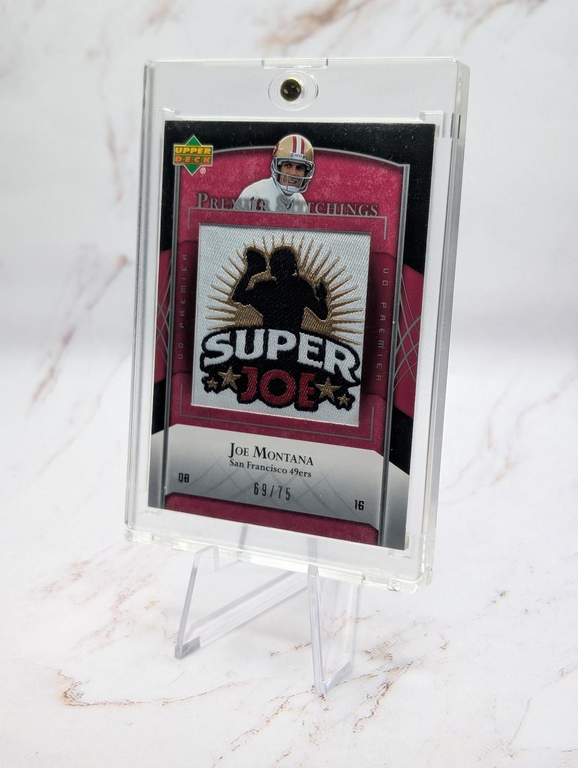 2008 Upper Deck Premier Premier Stitchings SUPER Joe Montana Jersey /75