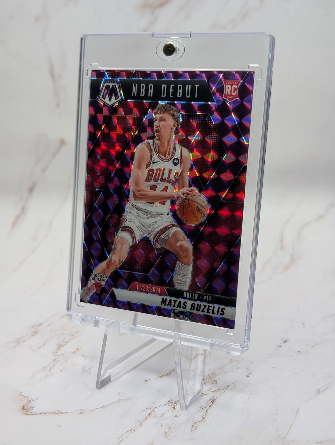 2024-25 Panini Mosaic - NBA Debut Matas Buzelis #257 Purple Mosaic Prizm /99 (RC