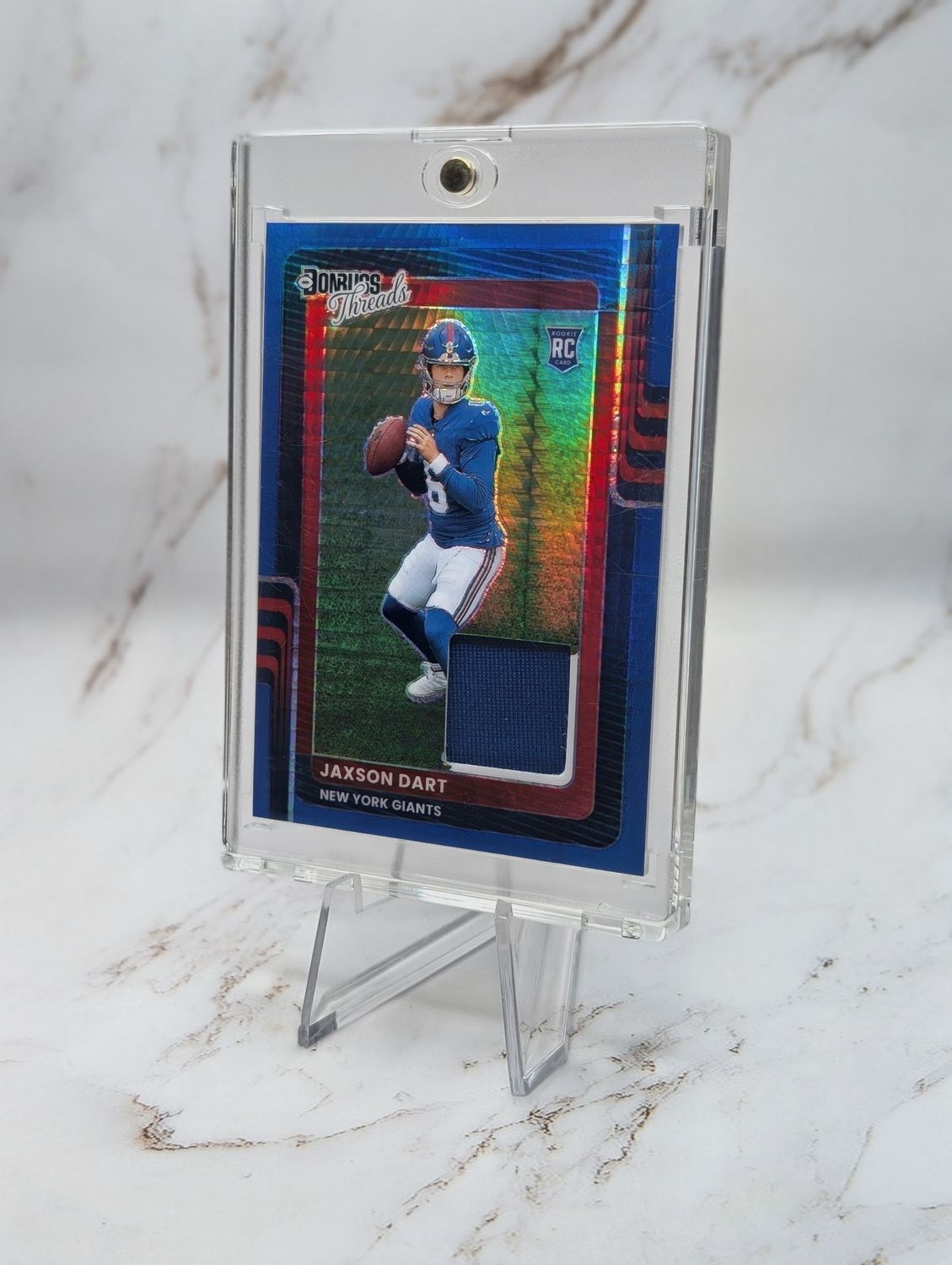 2025 Panini Donruss Optic Donruss Threads Blue Hyper Jackson Dart Rookie Patch