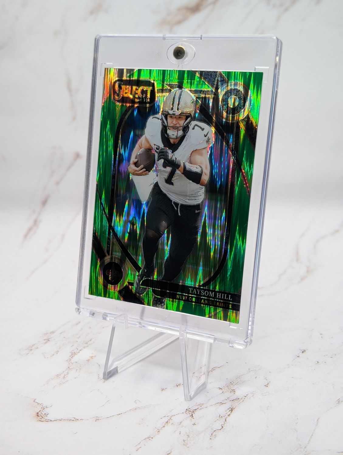 2024 Panini Select - Club Level Taysom Hill #295 Neon Green Shock Prizm /499