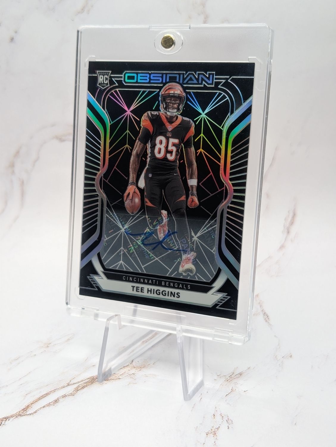 2020 Panini Obsidian Football Tee Higgins Holo Rookie Autograph/150 2020 Panini Obsidian Football Tee Higgins Holo Rookie Autograph/150