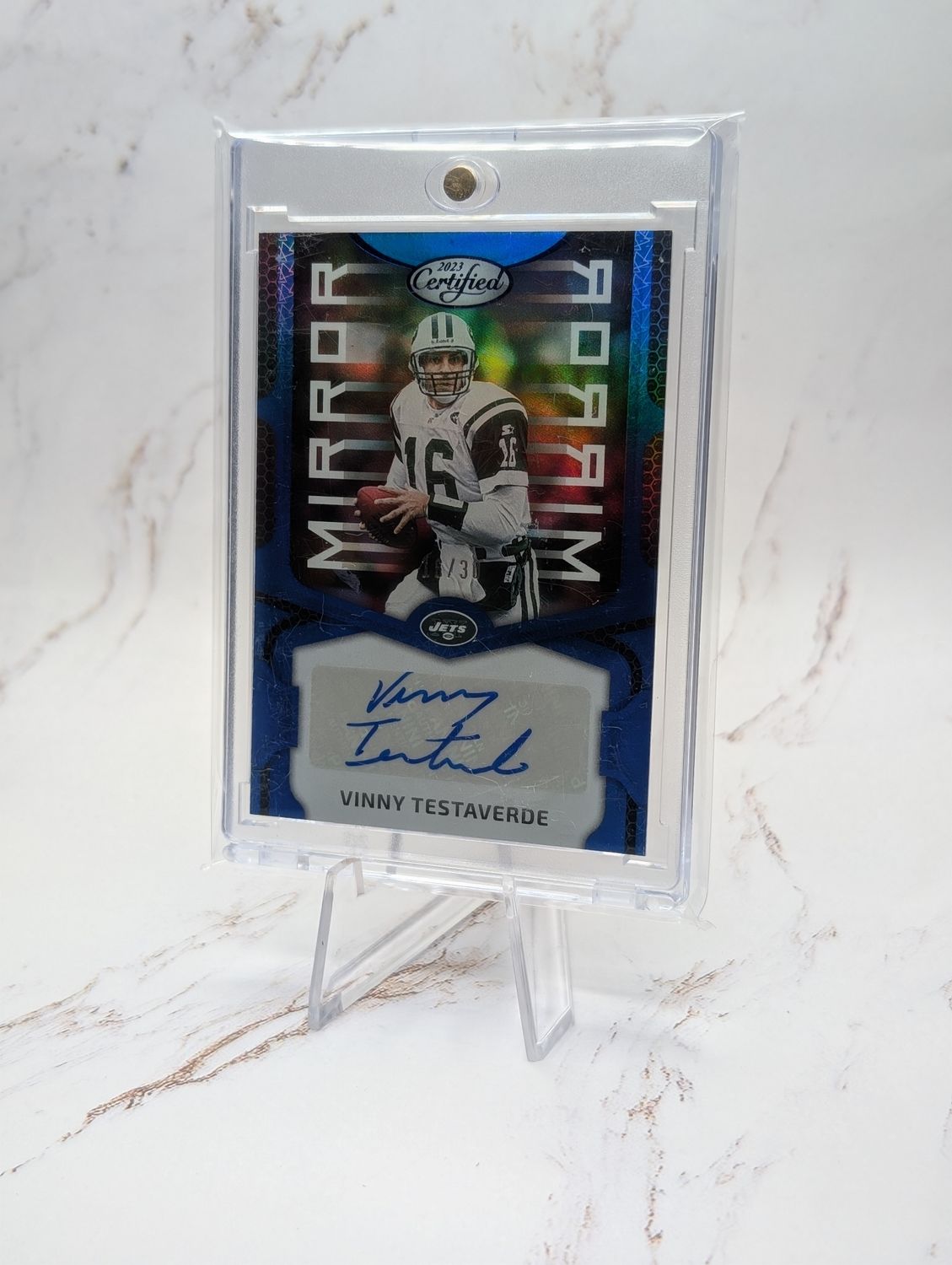 2023 Panini certified football Vinny Testaverde mirror blue /30