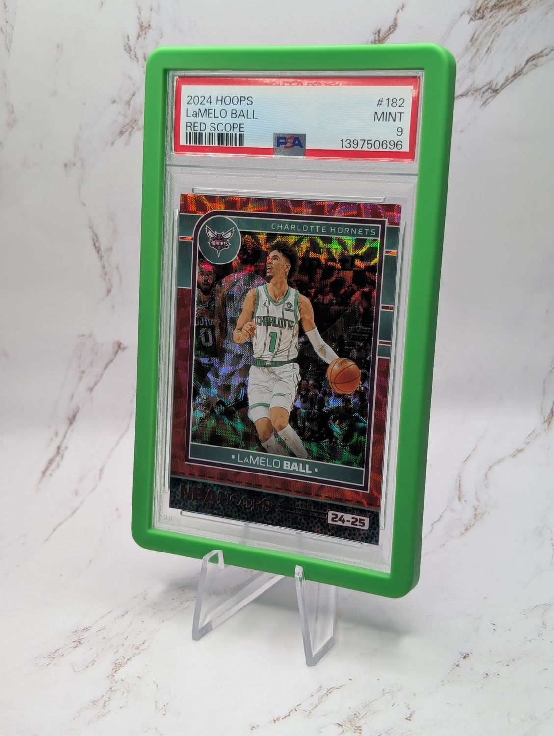 2024 Panini Nba Hoops Lamelo Ball 182 Red Scope PSA MINT 9 2024 Panini Nba Hoops Lamelo Ball 182 Red Scope PSA MINT 9