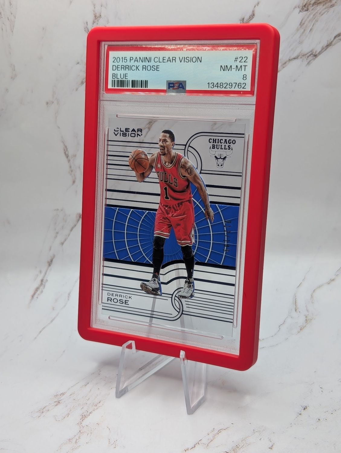 2015 Panini Clear Vision Derrick Rose 22 Blue PSA NM-MT 8 2015 Panini Clear Vision Derrick Rose 22 Blue PSA NM-MT 8