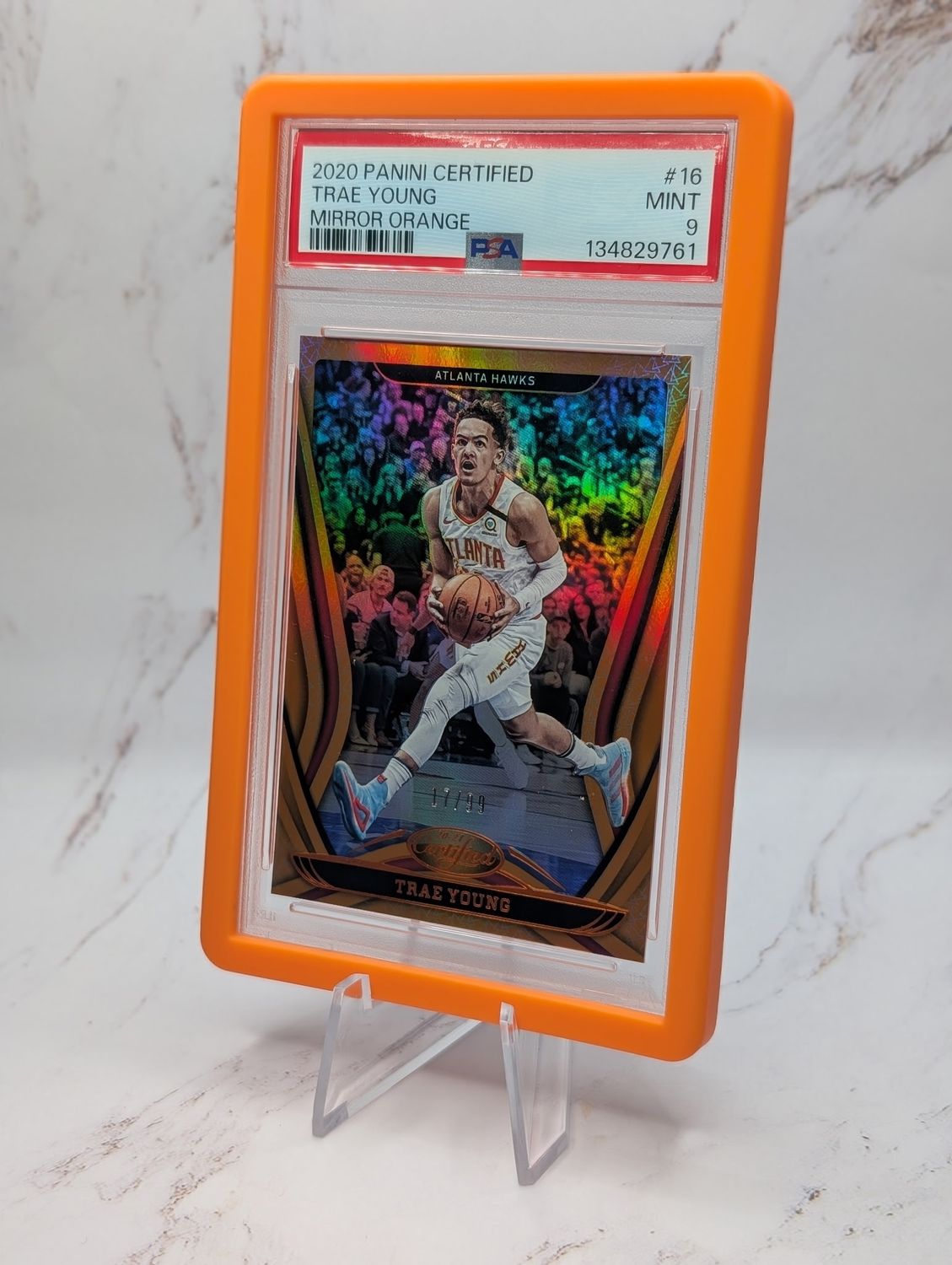 2020 Panini Certified Trae Young 16 Mirror Orange PSA MINT 9 2020 Panini Certified Trae Young 16 Mirror Orange PSA MINT 9