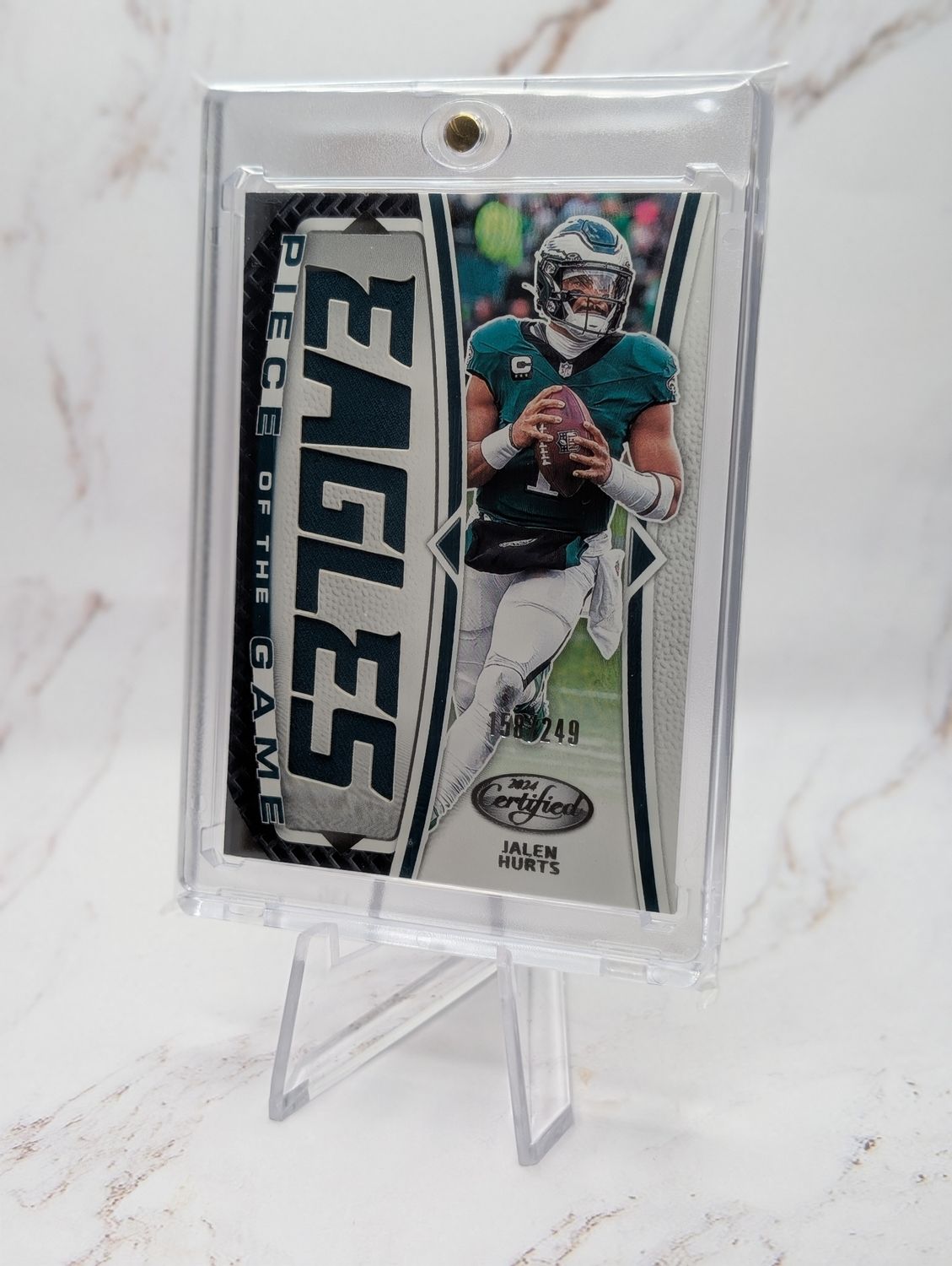 Jalen Hurts Patch 2024 Panini Certified Piece of the Game Relics #POG-JHS /249