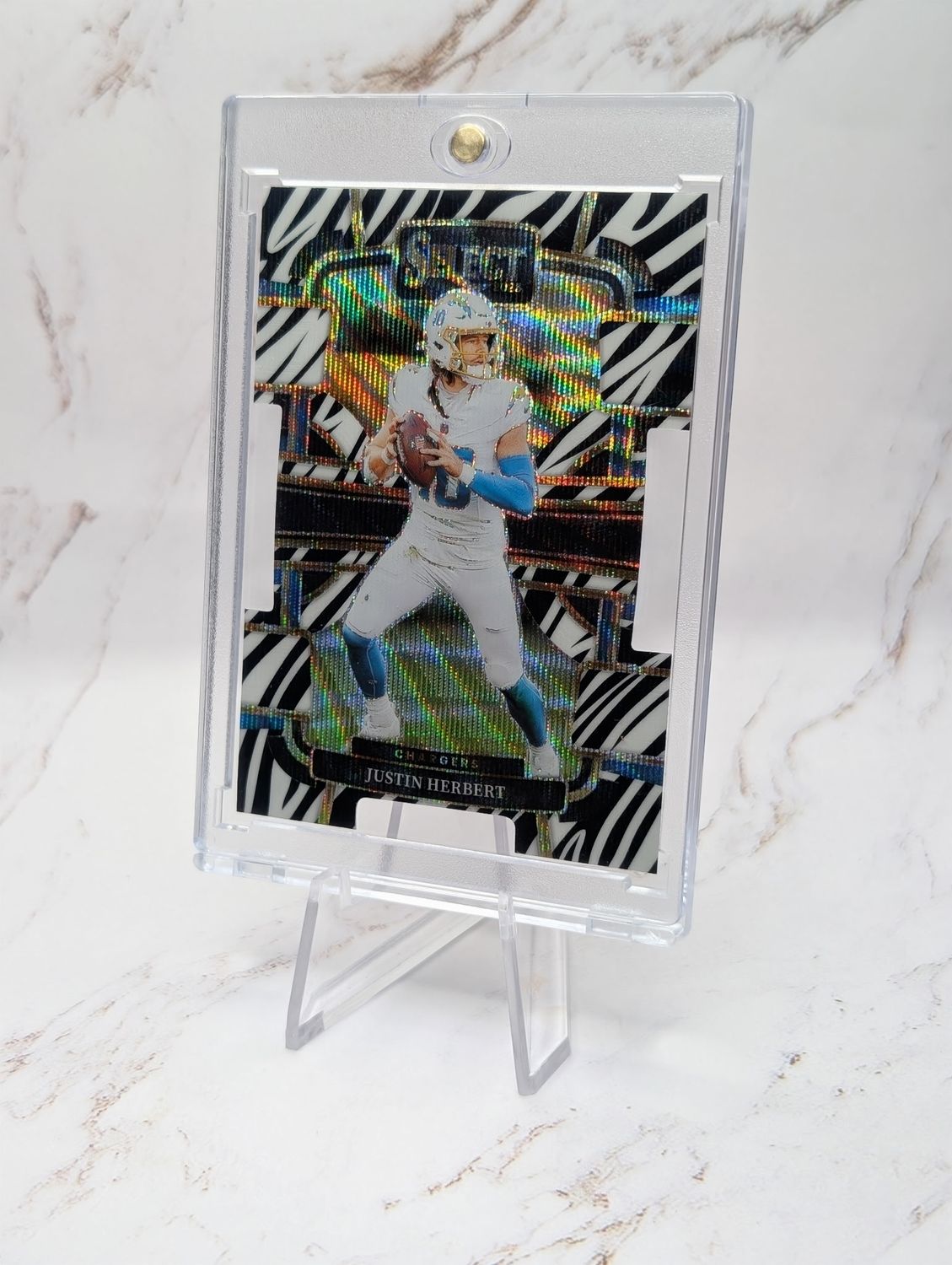 2023 Panini Select - Concourse Justin Herbert #52 Zebra Prizm