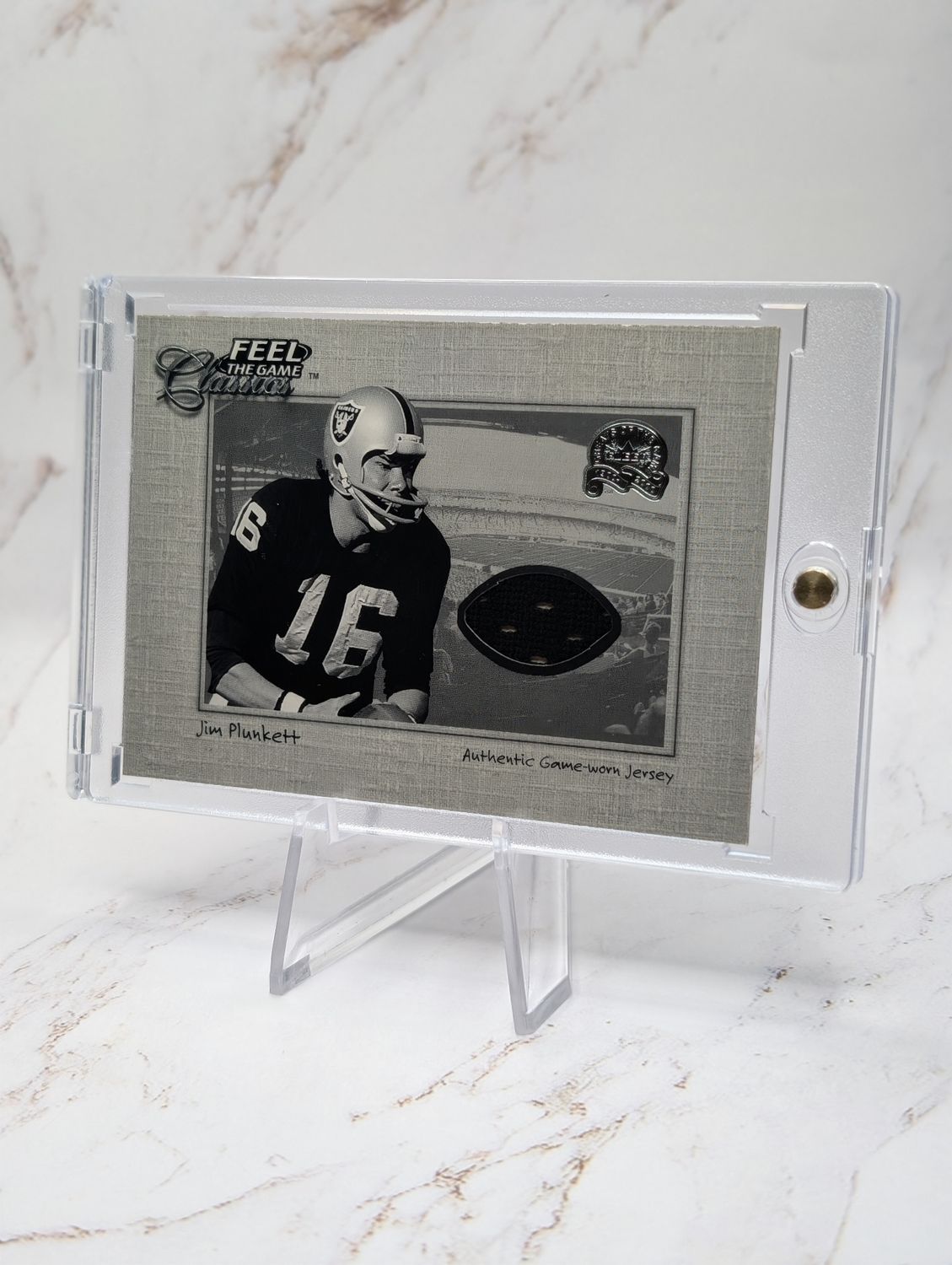 2000 Fleer Sky Box Fill The Game Classics Jim Plunkett Game Worn Patch