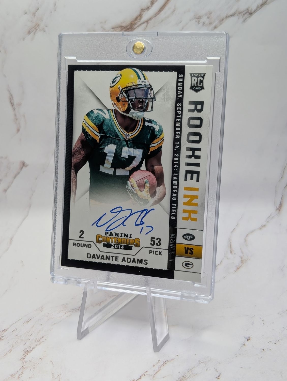 2014 Contenders Davante Adams Rookie Ink Premiere RC Auto #RRI-DV Packers