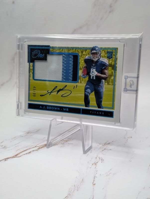 2019 Panini One - Rookie Patch Autographs A.J. Brown Blue 2020 Panini One /99