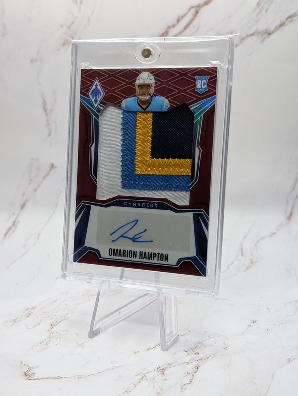 2025 Panini Phoenix - Rps Rookie Quad Patch Autographs Omarion Hampton Red /99