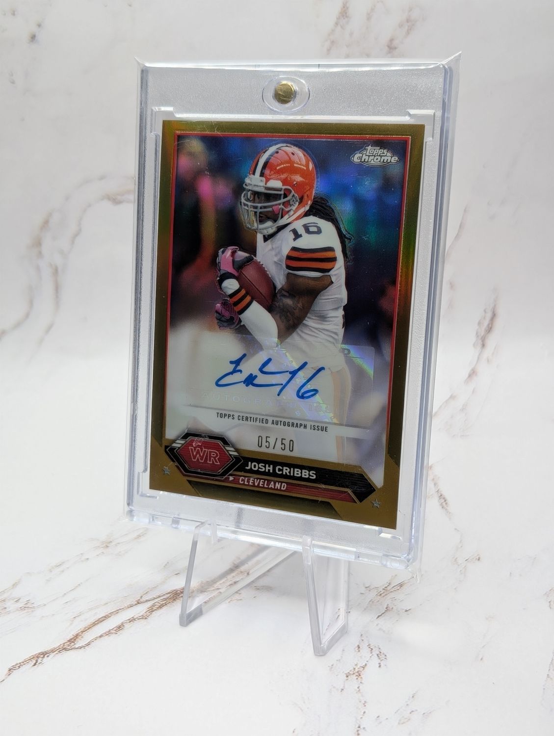 2023 Topps Composite - Topps Chrome Autographs Josh Cribbs #TCA-JC Gold Refractor /50