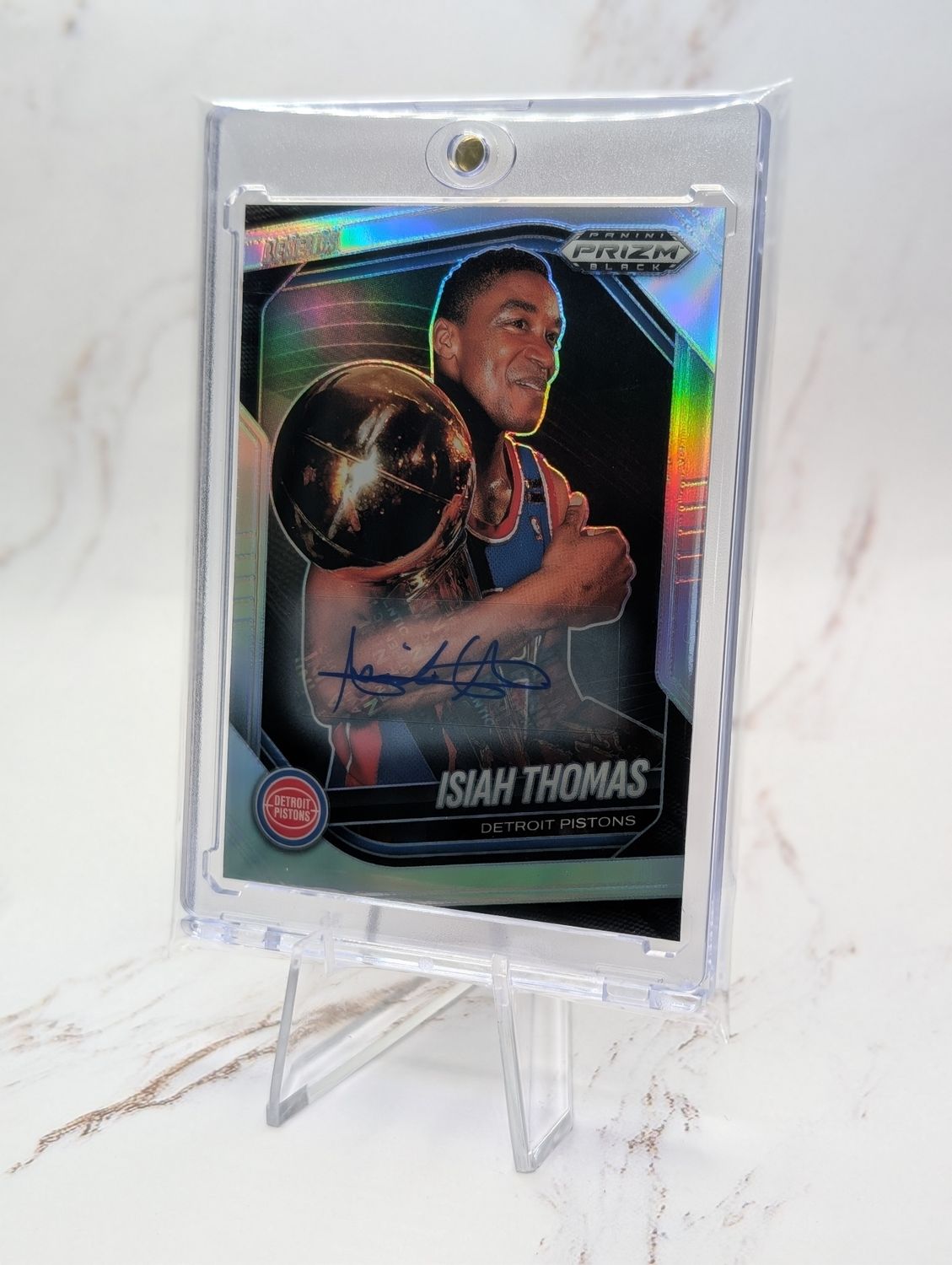 2024-25 Panini Prizm Black - Legends Isiah Thomas, Isiah Thomas #293 Silver Prizm Autographs (AU)