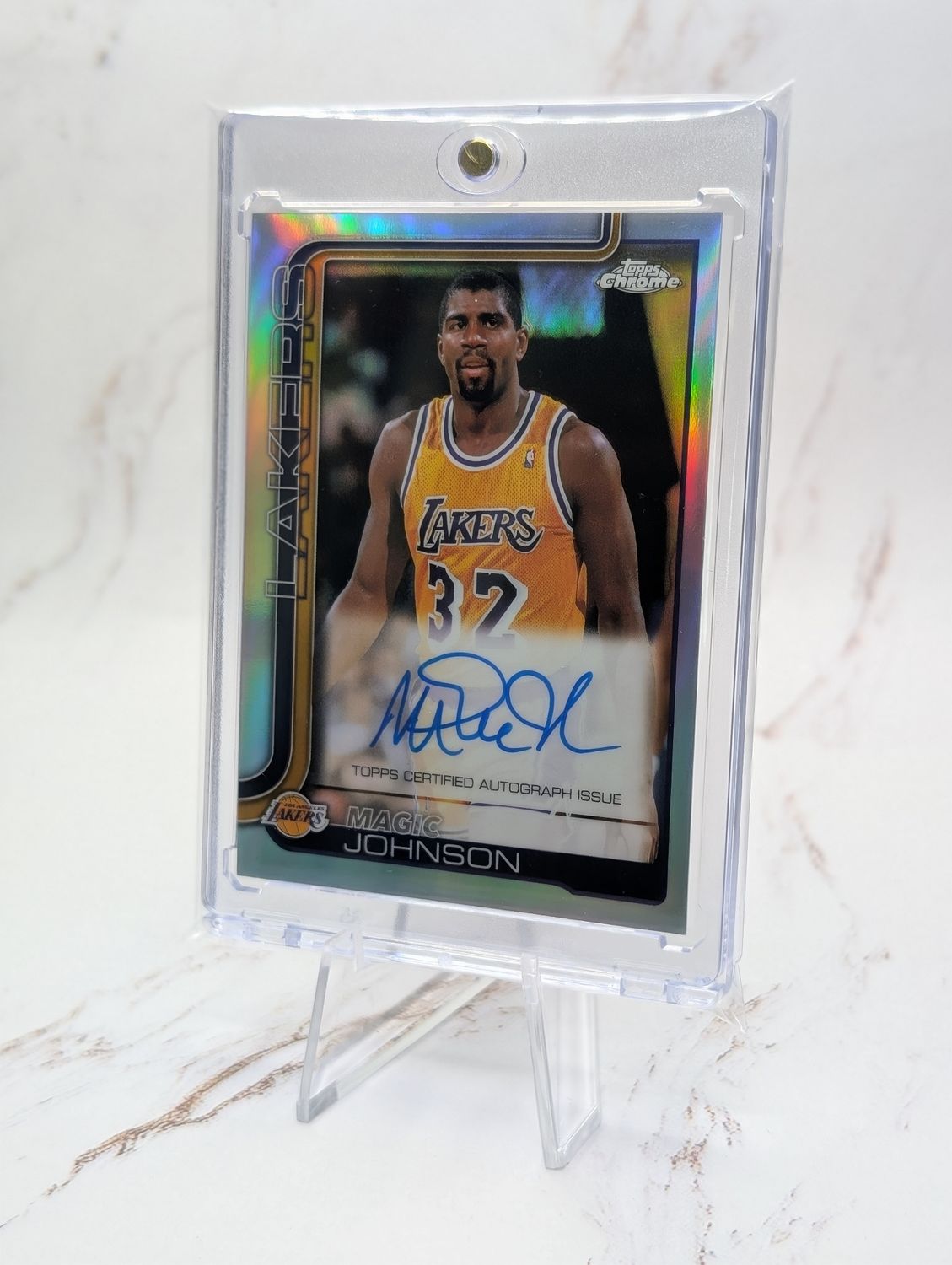 2025-26 Topps Chrome Magic Johnson Silver Refractor Auto Lakers #TCA-MJ