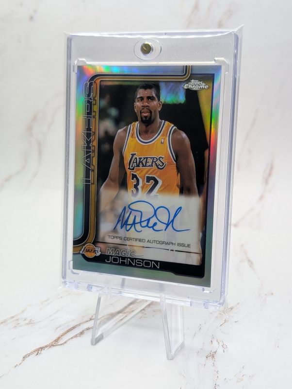 2025-26 Topps Chrome Magic Johnson Silver Refractor Auto Lakers #TCA-MJ