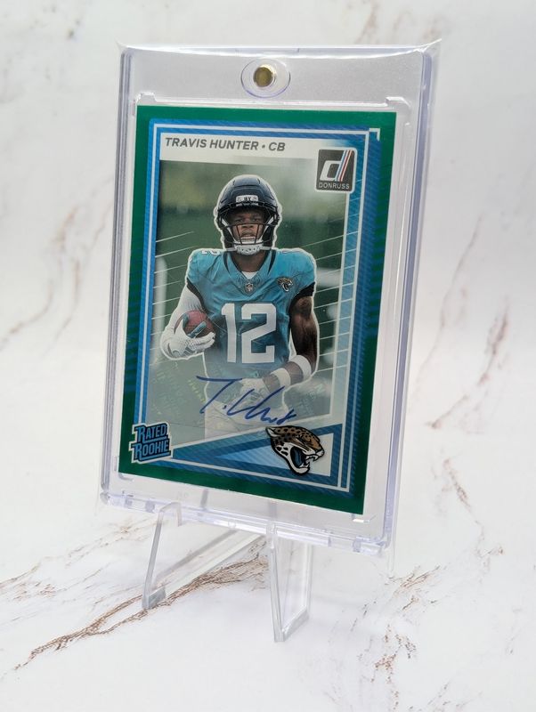 2025 Panini Donruss - Rated Rookie Travis Hunter #301 Green Autographs (AU, RC)