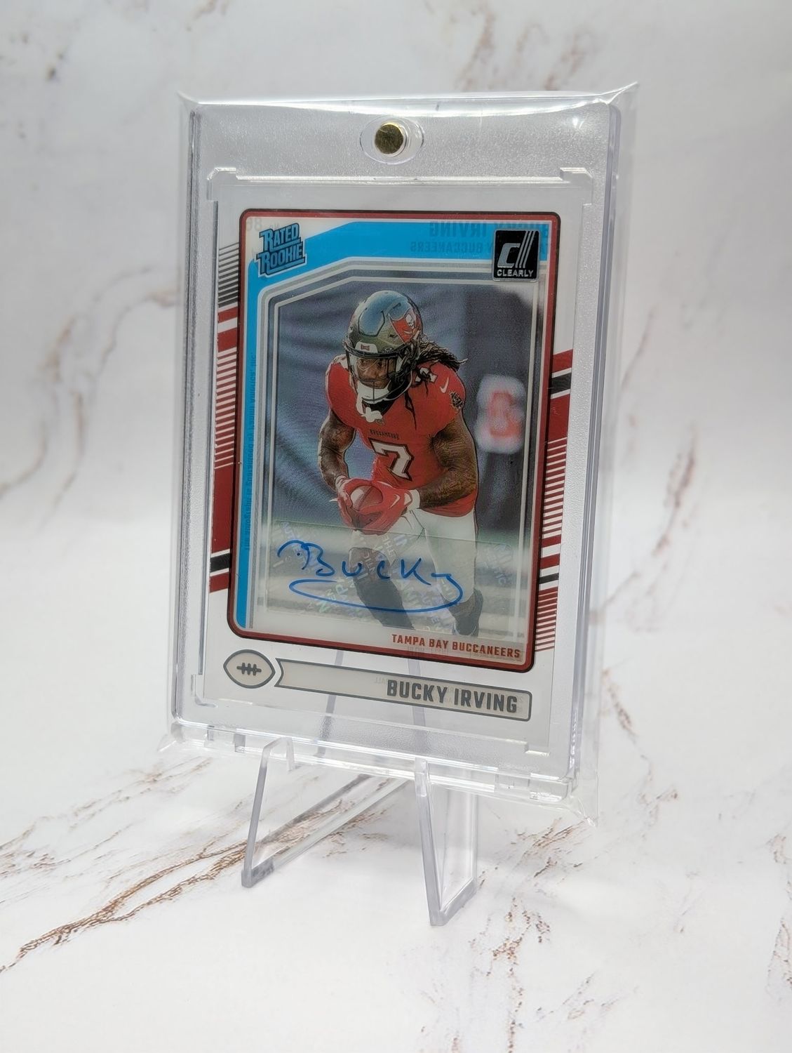 2024 Panini Clearly Donruss - Rated Rookie Bucky Irving #86 Autographs (AU, RC) 2024 Panini Clearly Donruss - Rated Rookie Bucky Irving #86 Autographs (AU, RC)