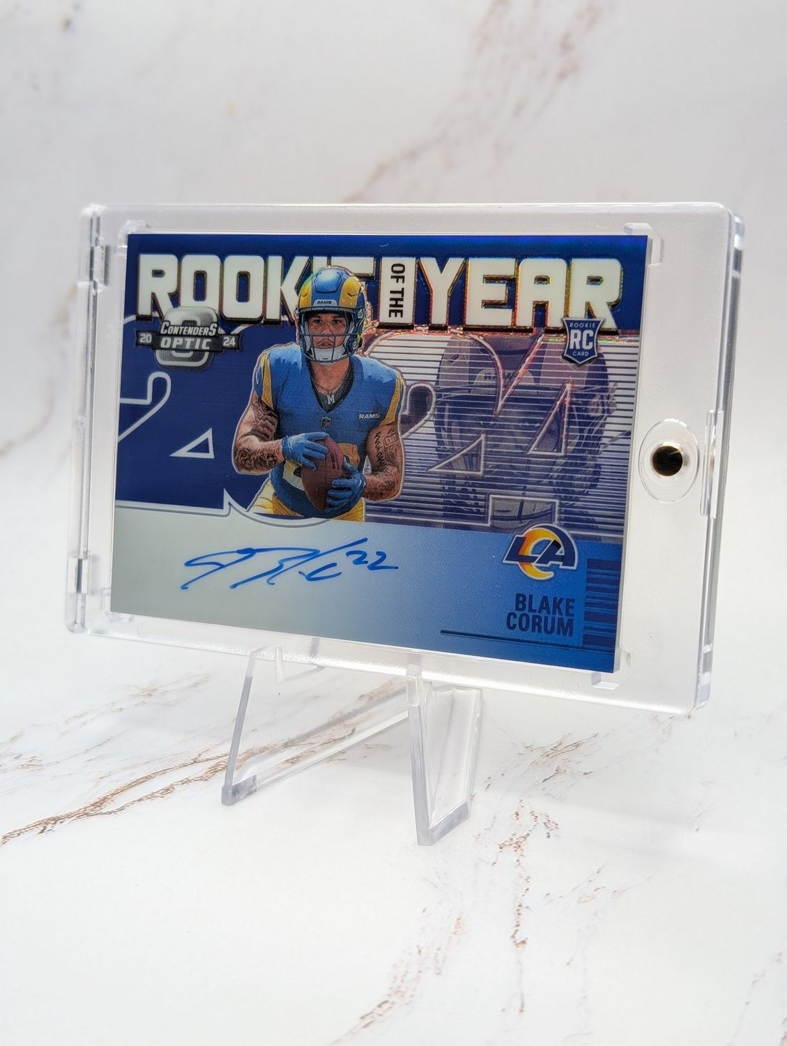 2024 Panini Contenders Optic Football Rookie Of The Year Blake Corum Auto /75