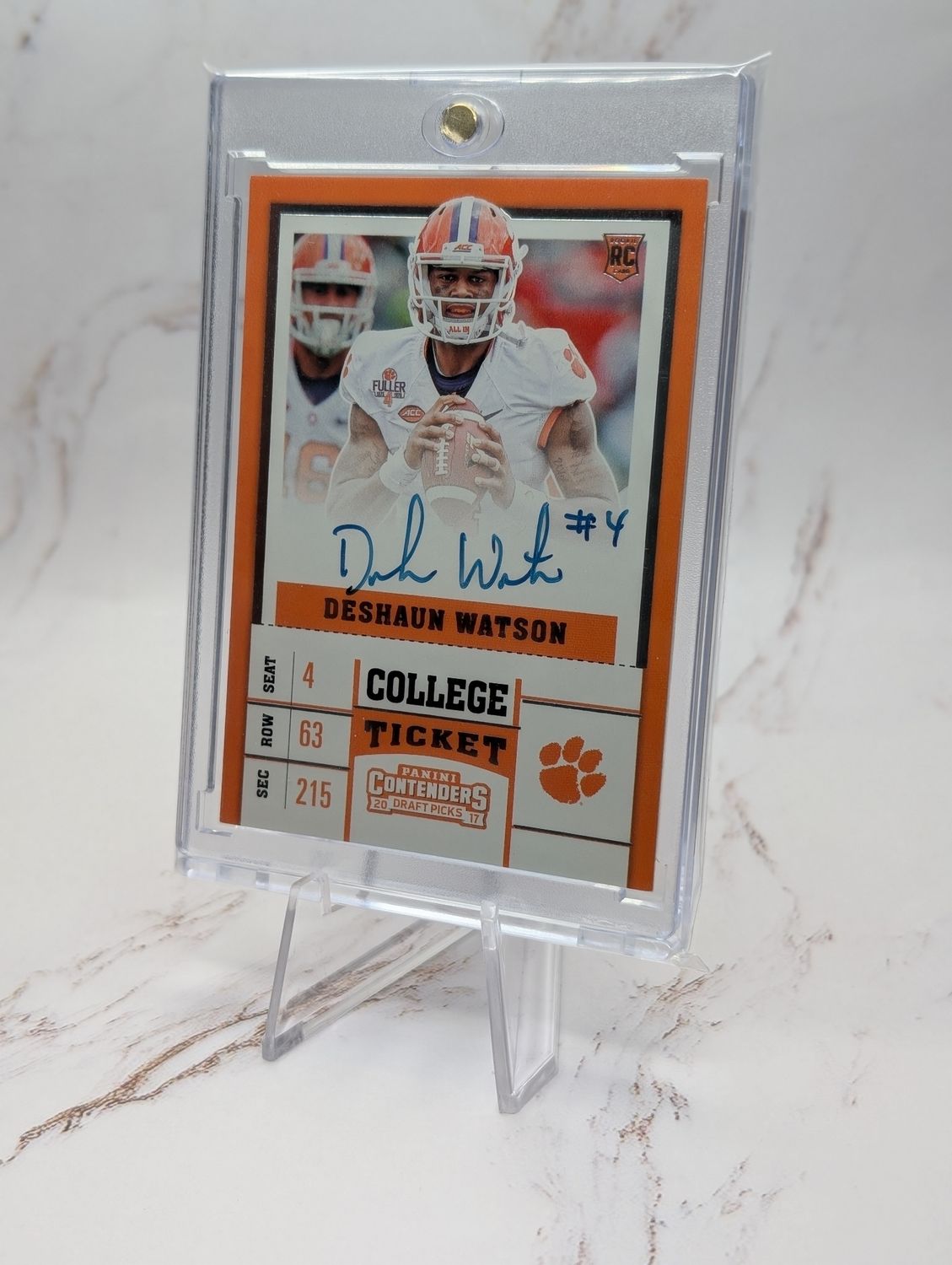 Panini 2017 Contenders Deshaun Watson Rookie Auto College Ticket #101 Clemson