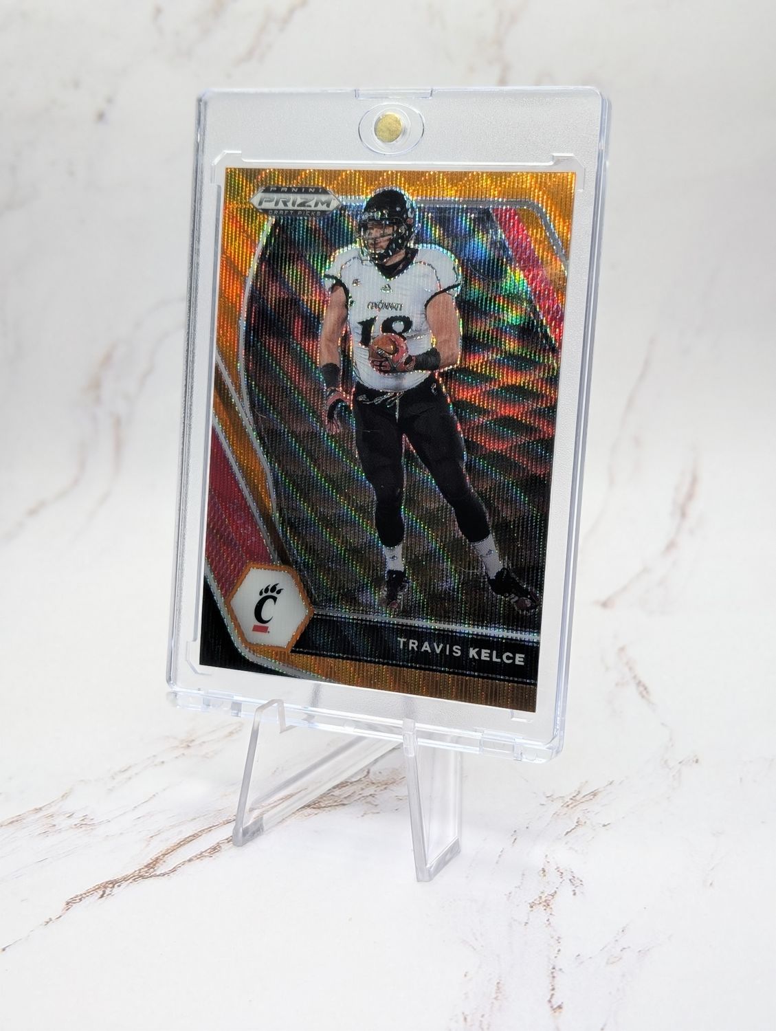 2021 Panini Prizm Draft Picks Travis Kelce #46 Orange Wave Prizm /75