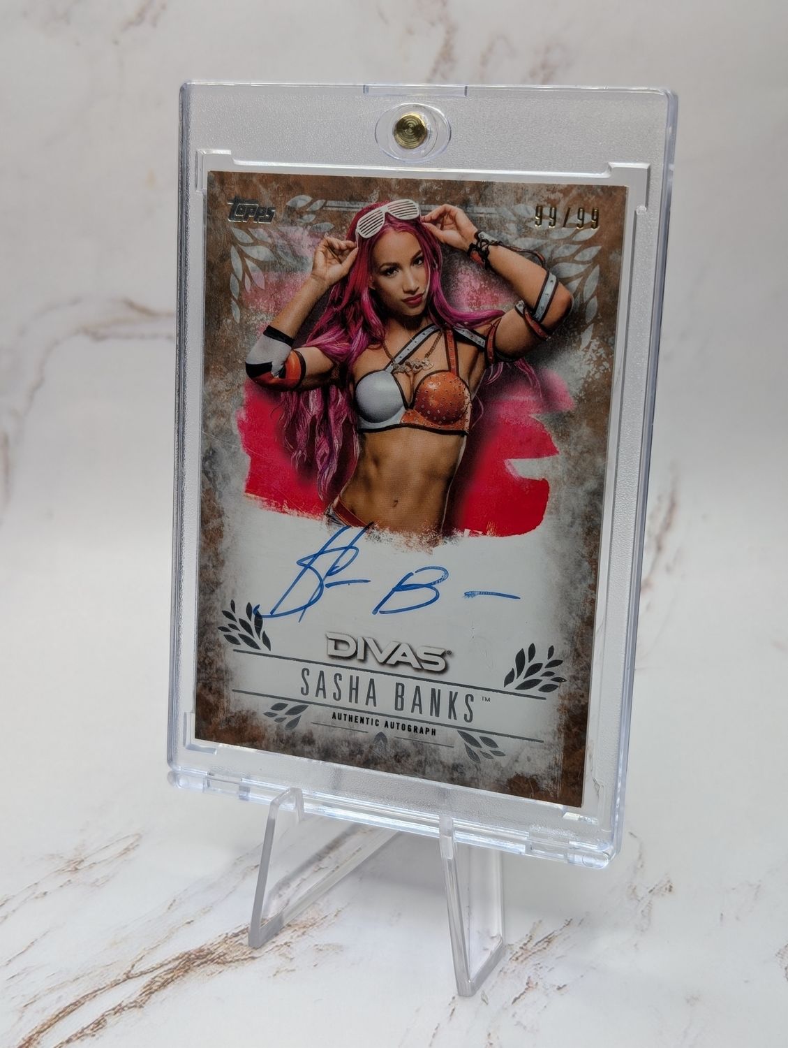 2016 Topps WWE Undisputed - Autographs Sasha Banks #UA-SB Bronze /99 (AU)