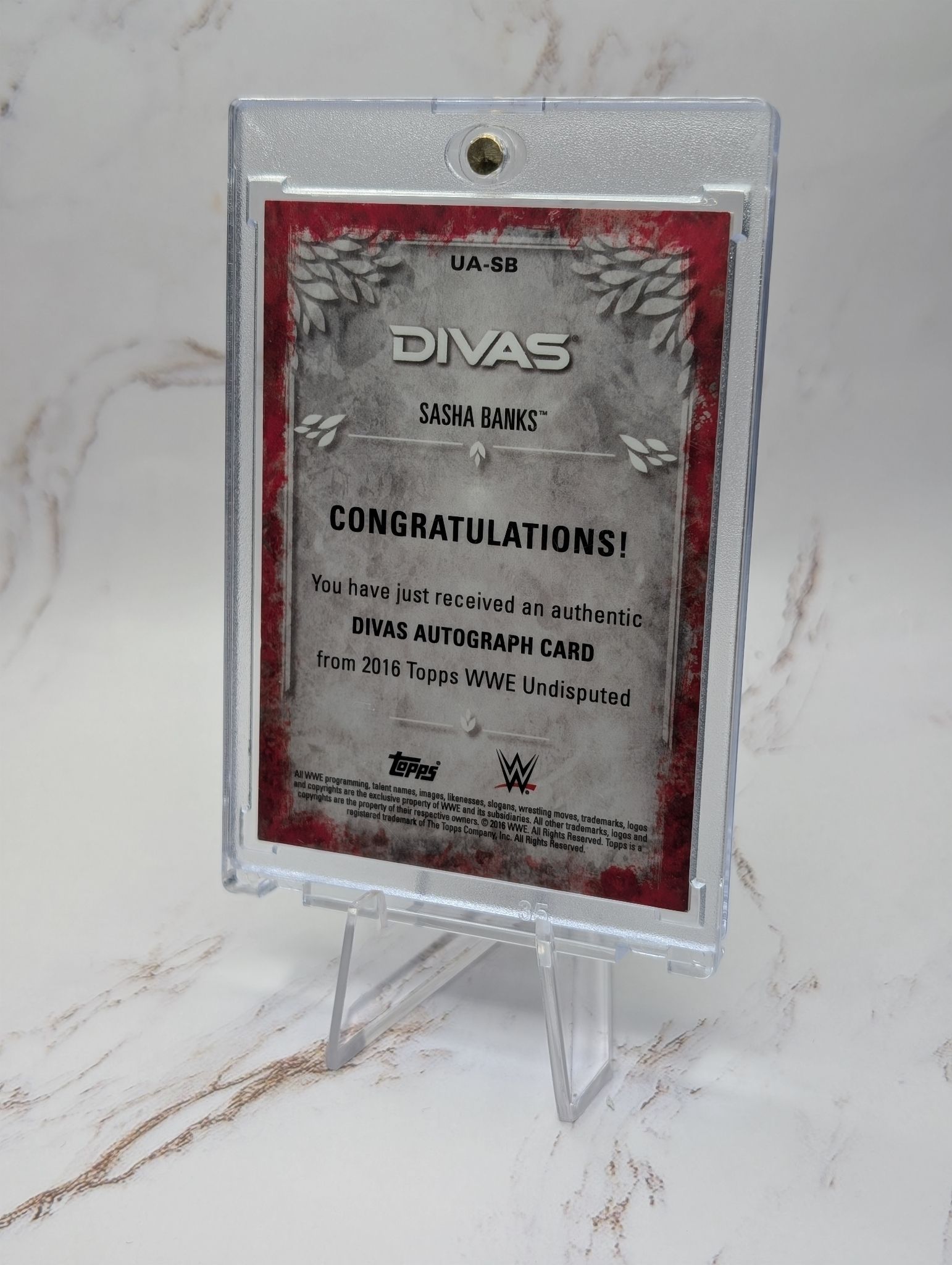 2016 Topps WWE Undisputed - Autographs Sasha Banks #UA-SB Bronze /99 (AU)