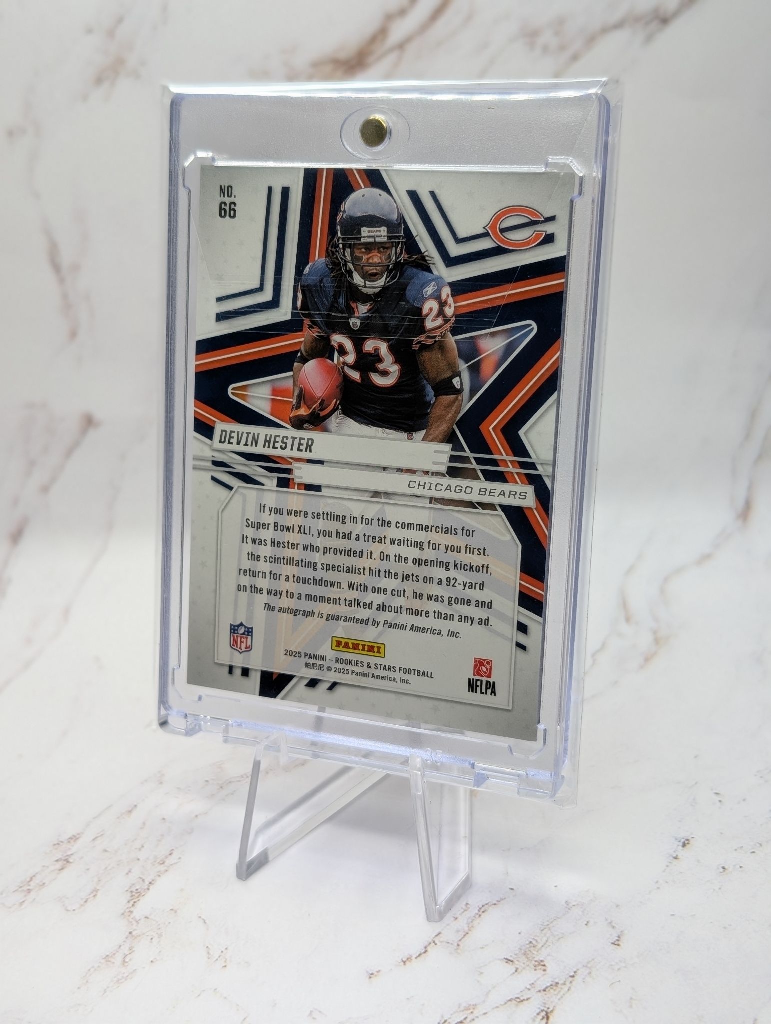 2025 Panini Rookies & Stars - Devin Hester #66 Orange Signatures /199 (AU)