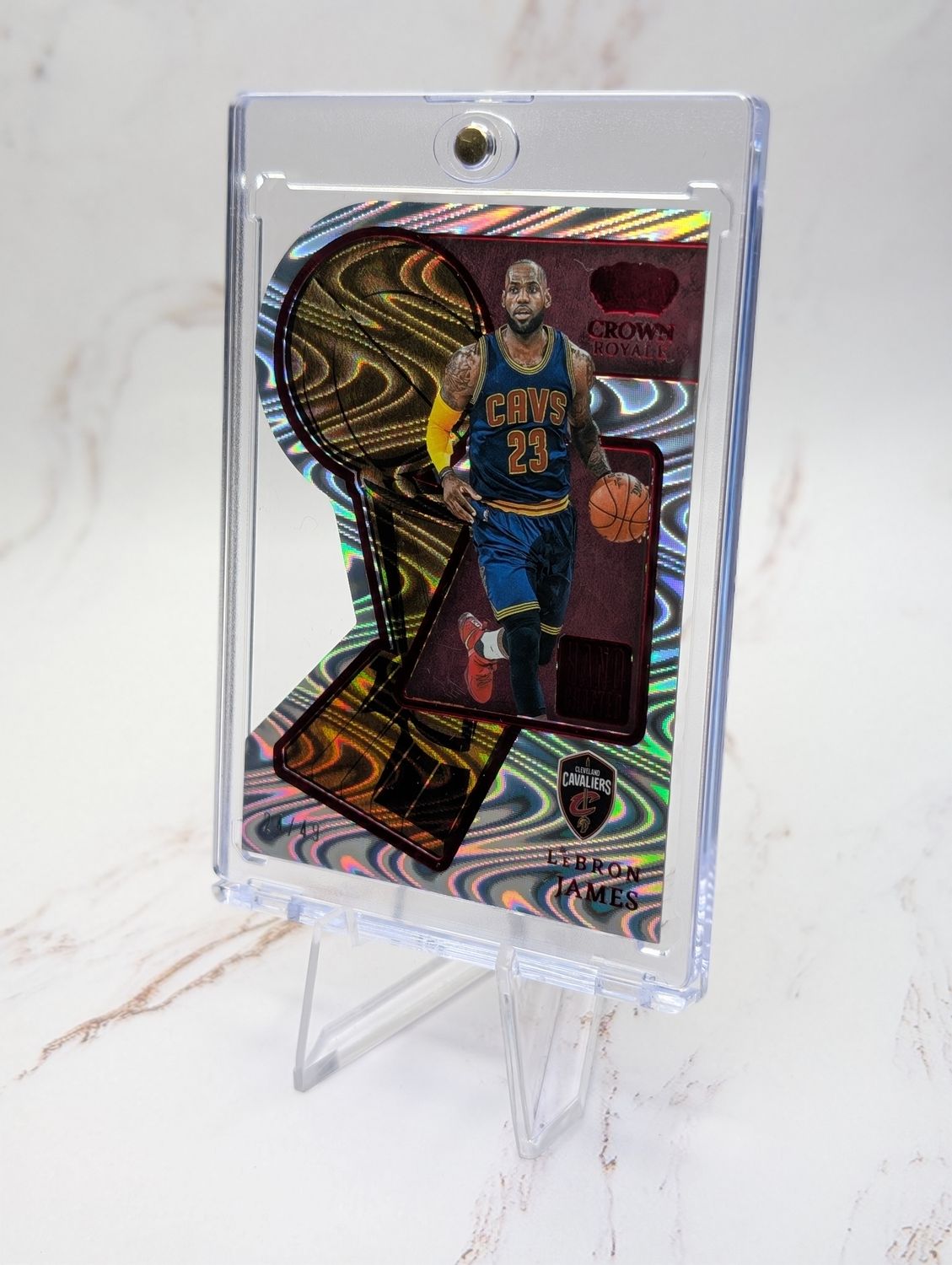 2022-23 Panini Crown Royale - Hand Crafted LeBron James #4 Asia Red /49