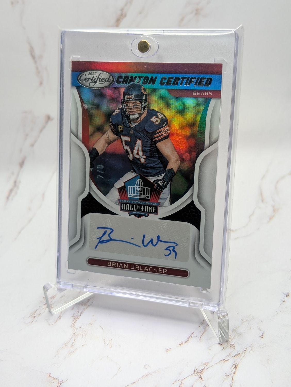 2022 Panini Certified Canton Certified Signatures Brian Urlacher Red Etch /8