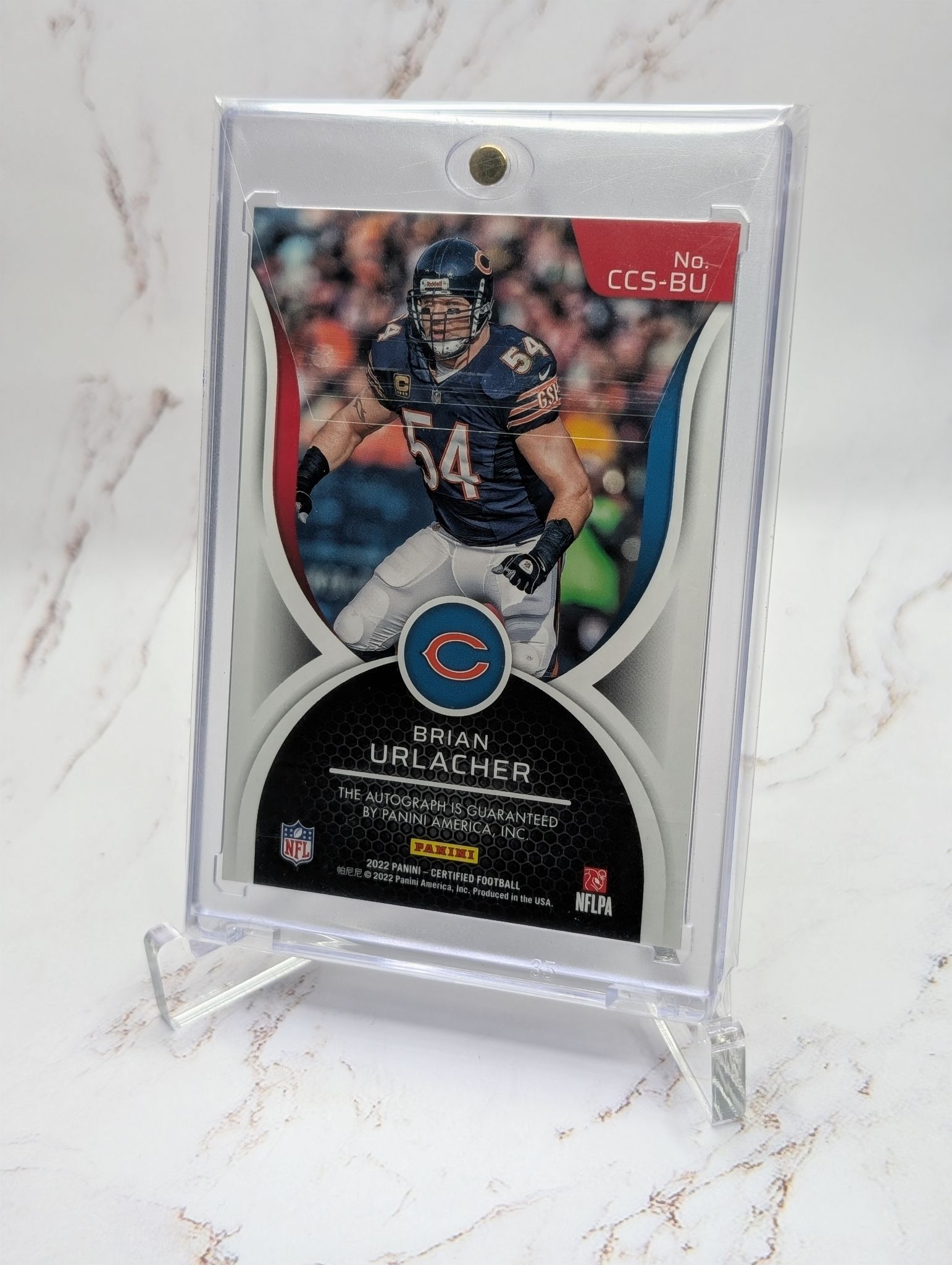 2022 Panini Certified Canton Certified Signatures Brian Urlacher Red Etch /8