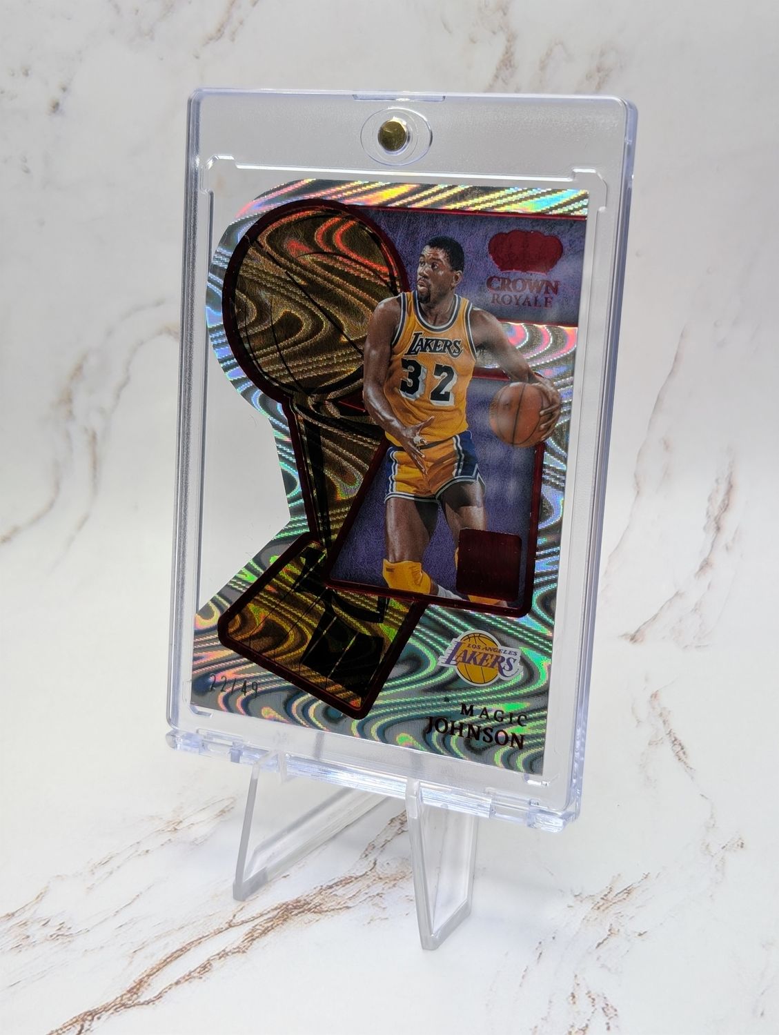 2022-23 Panini Crown Royale - Hand Crafted Magic Johnson #1 Asia Red /49