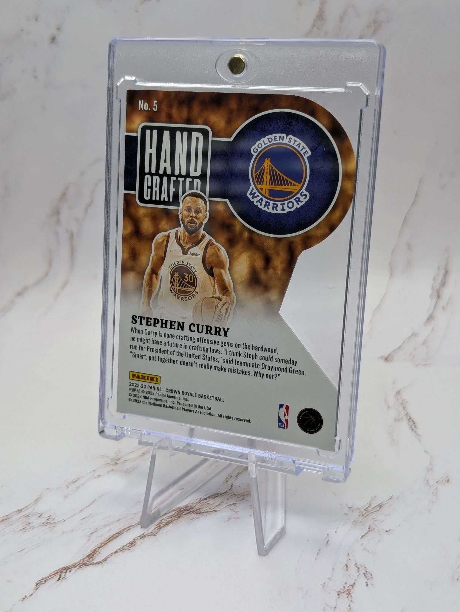 2022-23 Panini Crown Royale - Hand Crafted Stephen Curry #5 Asia Red /49